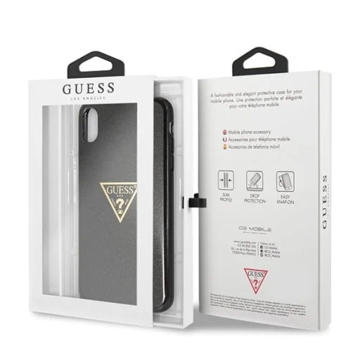 Guess Glitter Triangle tok iPhone Xs Max fekete - 2
