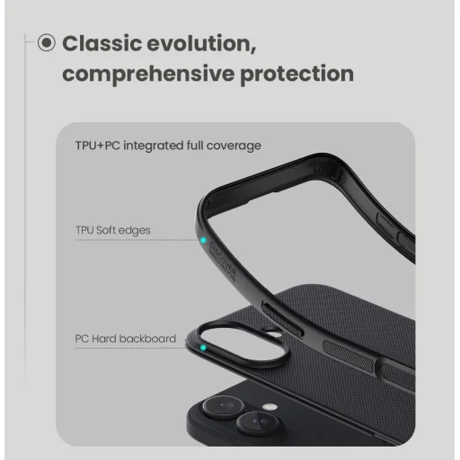 Nillkin Super Frosted Shield Pro tok iPhone 16 - fekete - 2