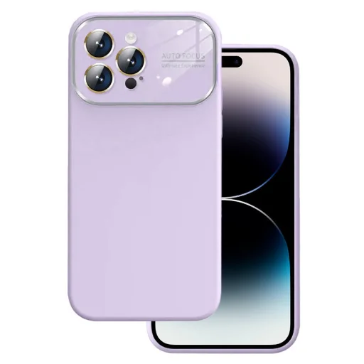 Soft Silicone Lencsevédős tok iPhone 14 Pro-ra világoslila - 1
