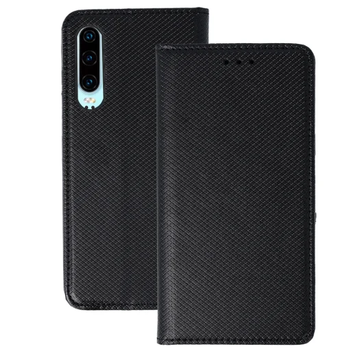 Huawei P30 magnetické flipové puzdro čierne - 1