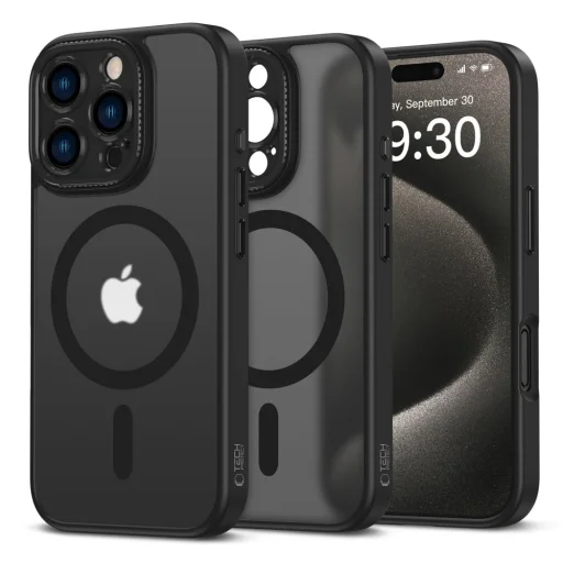 Tech-Protect MagCam mágneses iPhone 16 Pro fekete tok - 1
