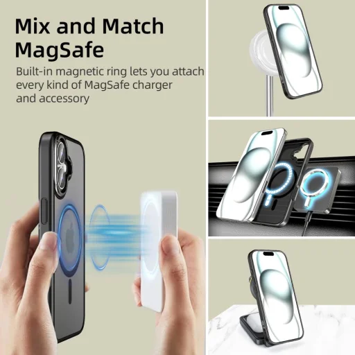 Tech-protect Magedge Magsafe Iphone 16 Matt Fekete/gunmetal Tok - 4