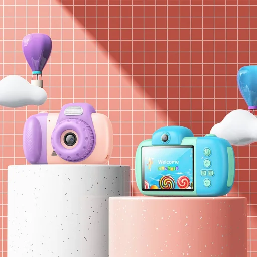 HOCO digitális gyerek kamera DV201 rózsaszín - 3