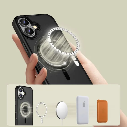 Tech-protect Magmat Magsafe Iphone 16 Matt Fekete Tok - 3