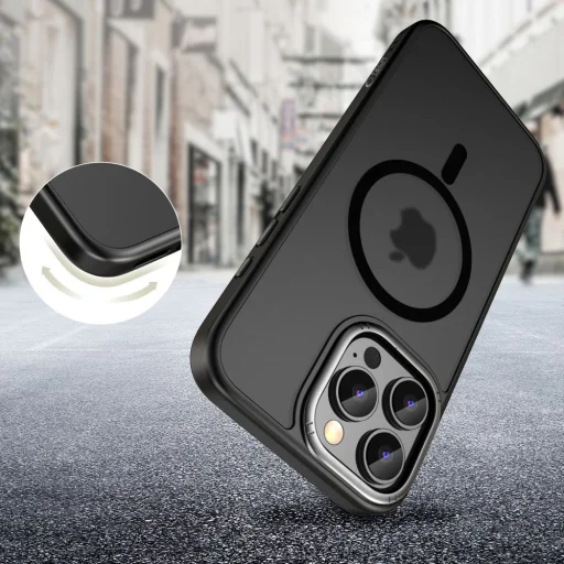 Tech-protect Magedge Magsafe Iphone 16 Pro Matt Fekete/fémszürke Tok - 2