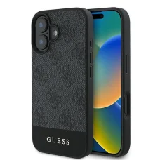  iPhone 16 Plus GUESS tok GUHCP16MG4GLGR (PC/TPU 4G PU Bottom Stripe) szürke