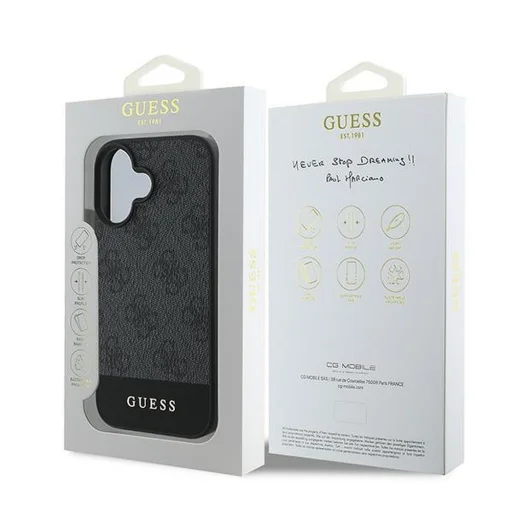  iPhone 16 Plus GUESS tok GUHCP16MG4GLGR (PC/TPU 4G PU Bottom Stripe) szürke - 8