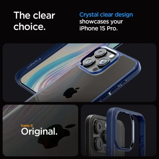  iPhone 16 Pro sötétkék SPIGEN Liquid Air tok - 11
