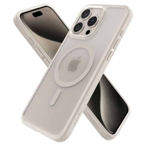  iPhone 16 Pro Max Fagyos Természetes Titán SPIGEN Ultra Hybrid Mag tok, kompatibilis MagSafe-fel - 8