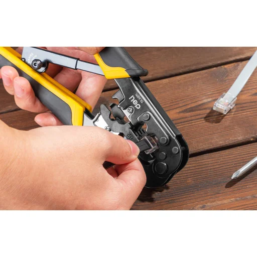 Deli Tools EDL4971 Ethernet csatlakozó krimpelő fogó, 4/6/8P, RJ45/RJ14/RJ12/RJ9 - 6