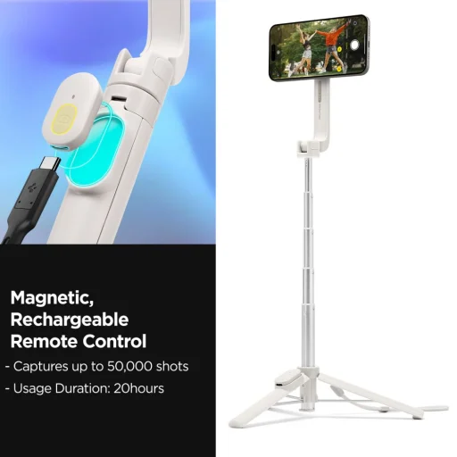 Spigen S571w Magsafe Bluetooth Selfie Bot állvány Sivatag Bézs - 10