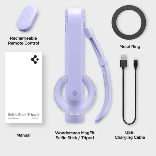 Spigen S571w Magsafe Bluetooth Selfie Bot állvány Levendula - 12