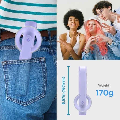 Spigen S571w Magsafe Bluetooth Selfie Bot állvány Levendula - 9