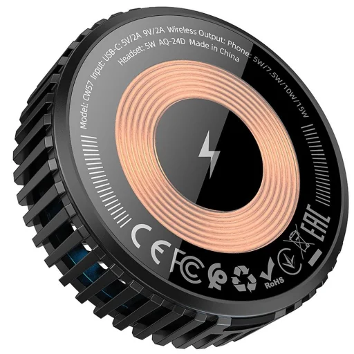 HOCO vezeték nélküli töltő MagSafe kompatibilis 15W CW57 fekete - 1