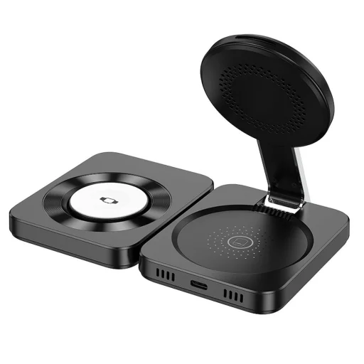 HOCO összecsukható vezeték nélküli töltő 3 az 1-ben kompatibilis Apple Watch 15W CQ11 fekete - 3