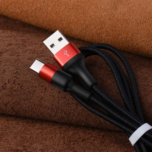HOCO USB A - Type C 2A X26 kábel 1 m fekete-piros - 5