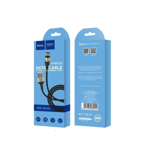 HOCO USB A - Type-C 2A X26 1 m fekete-arany kábel - 4