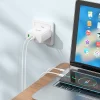 HOCO fali töltő 2 x Type C + USB A QC PD 65W GaN N30 fehér thumbnail
