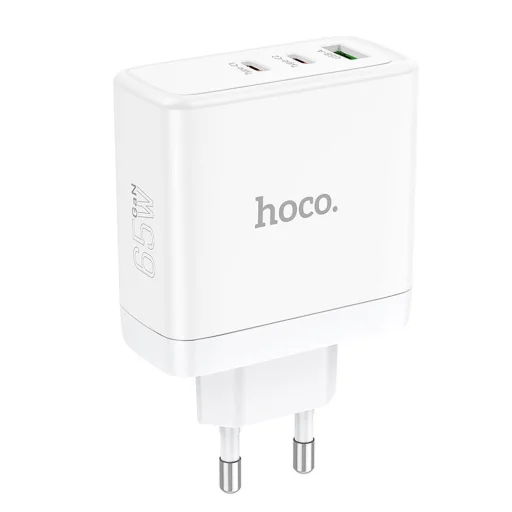 HOCO fali töltő 2 x Type C + USB A QC PD 65W GaN N30 fehér - 4