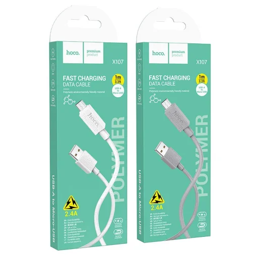 HOCO kábel USB A - Micro USB 2,4A X107 1 m szürke - 7