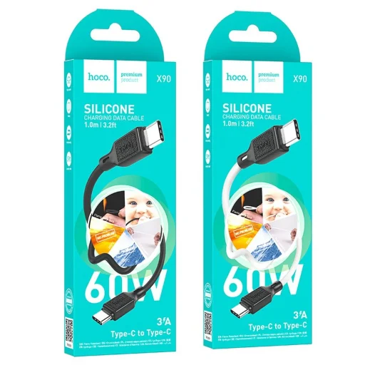 HOCO kábel Type C to Type C 3A 60W X90 1 m fehér - 5