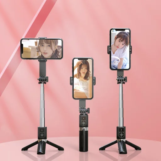 Selfie Stick MINI - levehető bluetooth távirányítóval és állvánnyal - P09 FEKETE - 3