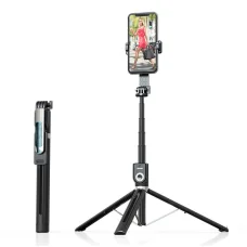 Selfie bot - levehető bluetooth távirányítóval és állvánnyal - P81 1,6 méter FEKETE