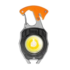 Mini LED elemlámpa kulcstartó W5147 Type C 2 csavarhúzó bitttal narancssárga