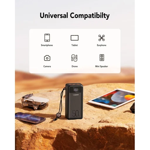 VEGER powerbank 50 000 mAh PD QC3.0 5A 22,5W Tank Lite (W5001) fekete - 8