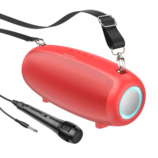 Borofone Hordozható Bluetooth Hangszóró BP13 Dazzling mikrofonnal piros - 1