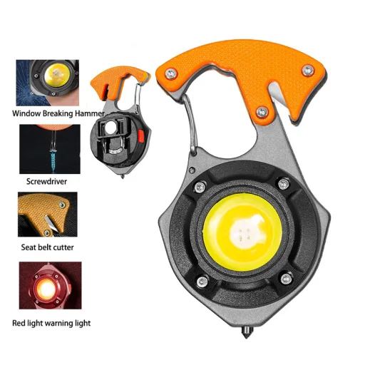 Mini LED zseblámpa kulcstartó W5143 Type C 2 csavarhúzó hegyekkel narancs - 2