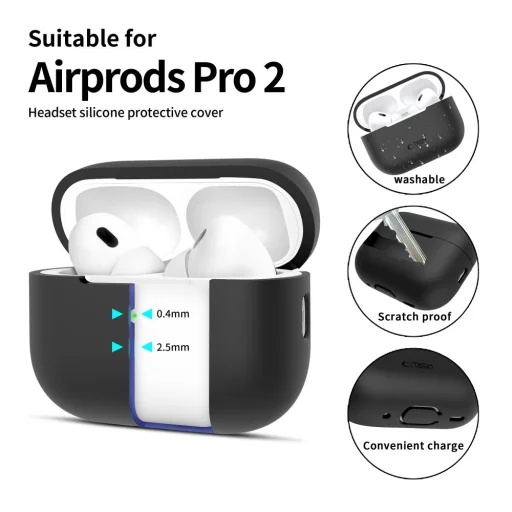 Tech-protect Silicone Apple Airpods Pro 1 / 2 Fekete - 2