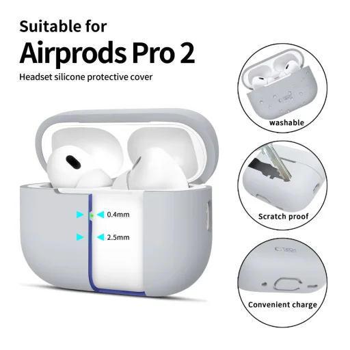 Tech-protect Szilikon Apple Airpods Pro 1 / 2 Crayon Szürke - 2