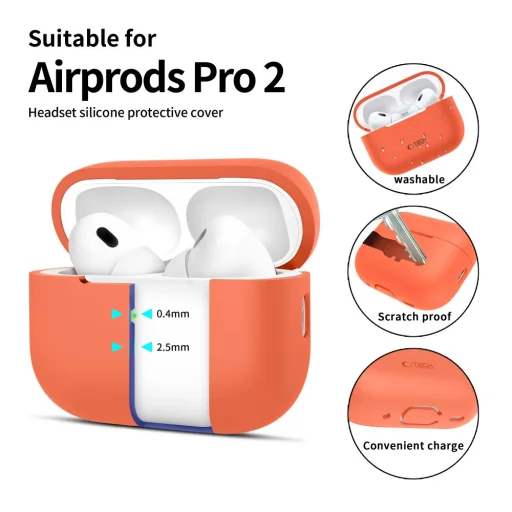 Tech-protect Silicone Apple Airpods Pro 1 / 2 Neon Narancssárga - 2