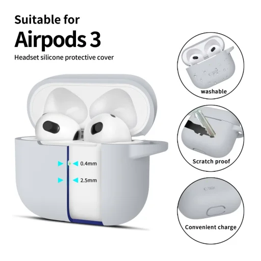 Tech-protect Silicone Hook Apple Airpods 3 Crayon Szürke Tok - 2
