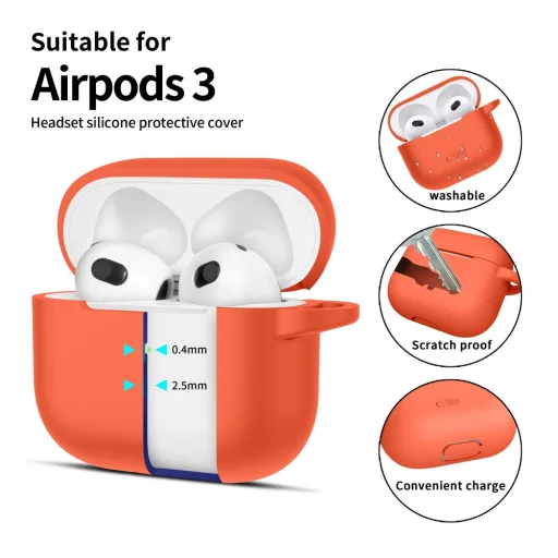 Tech-protect Silicone Hook Apple Airpods 3 Neon Narancs Tok - 2