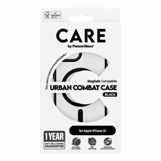 CARE by PanzerGlass Urban Combat tok MagSafe iPhone 15 - Fekete - 4
