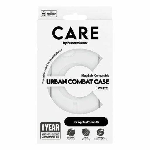 CARE by PanzerGlass Urban Combat tok MagSafe iPhone 15 - Fehér - 4