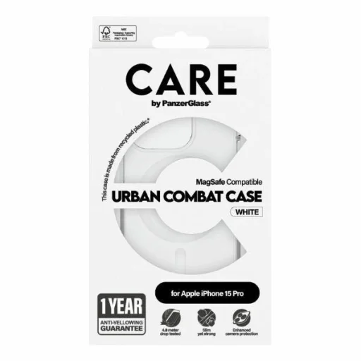CARE by PanzerGlass Urban Combat tok MagSafe iPhone 15 Pro - Fehér - 4