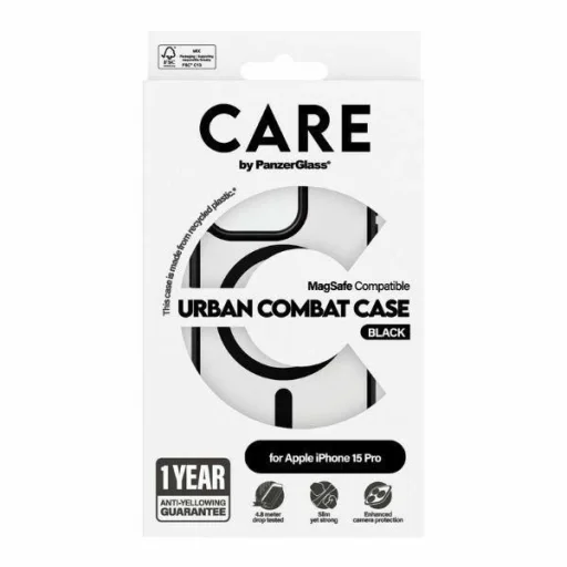CARE by PanzerGlass Urban Combat tok MagSafe iPhone 15 Pro-hoz - Fekete - 4