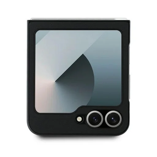 Mercedes Bőr Fa Imitáció MagSafe Tok Samsung Galaxy Z Flip 6 - Fekete - 3