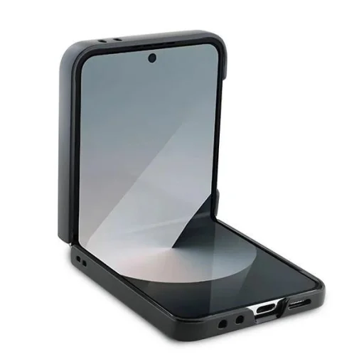 Mercedes Bőr Fa Imitáció MagSafe Tok Samsung Galaxy Z Flip 6 - Fekete - 4