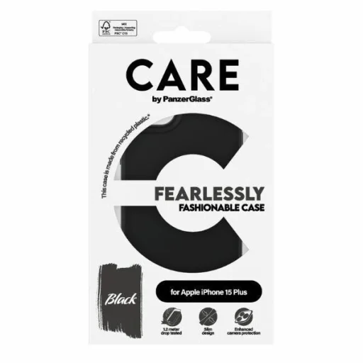 CARE by PanzerGlass Félelem Nélkül Divatos tok iPhone 15 Plus - Fekete - 4