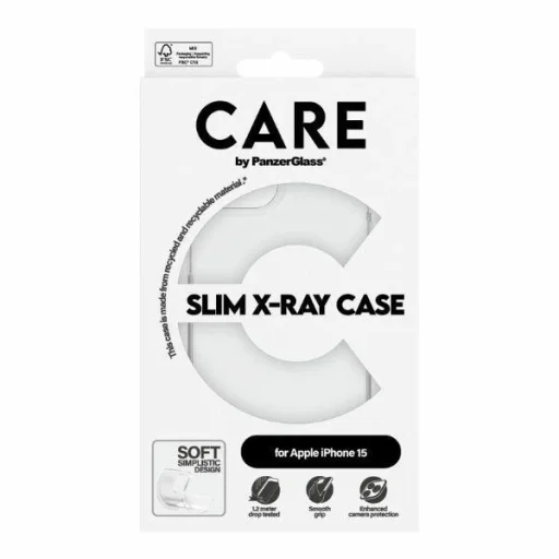 CARE by PanzerGlass Slim X-Ray tok iPhone 15 - Átlátszó - 4