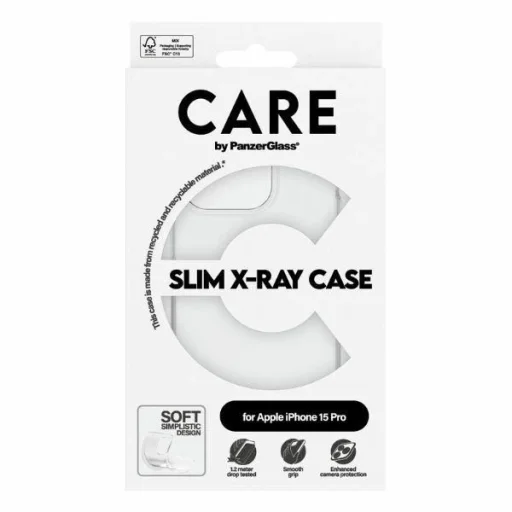 CARE by PanzerGlass Slim X-Ray tok iPhone 15 Pro - Átlátszó - 4