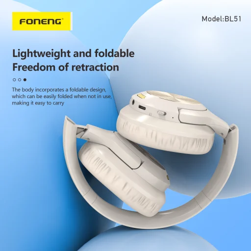 Foneng Bluetooth fejhallgató BL51 (ANC + ENC) bézs - 2