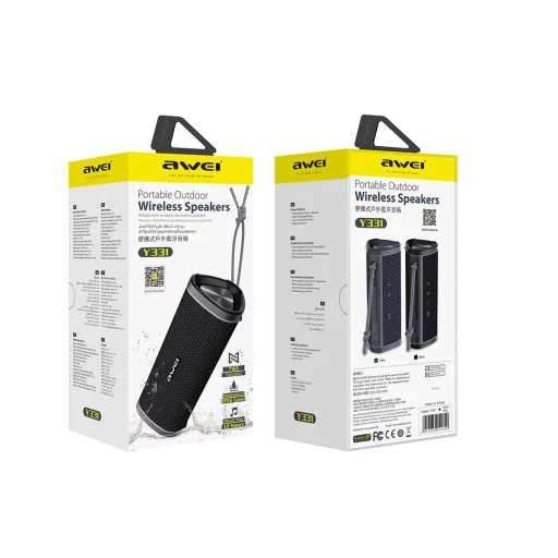Awei Hordozható Bluetooth Hangszóró Y331 TWS vízálló IPX6 Fekete - 7