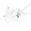 Borofone hálózati töltő BN15 Strong - 2xUSB - 2,1A USB-Micro USB kábellel fehér thumbnail