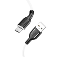 Borofone BX63 Charming kábel - USB-Micro USB - 2,4A 1 méteres fekete-fehér