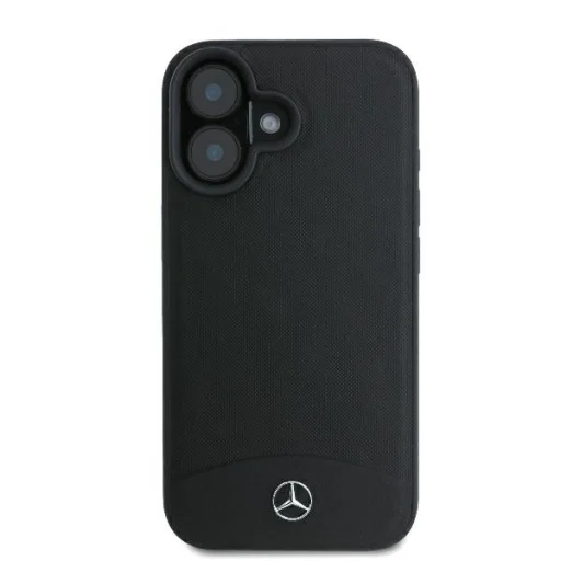 Original Case MERCEDES kemény tok Textured and Plain Leather MagSafe MEHMP16S23RBARK iPhone 16 fekete tok - 3